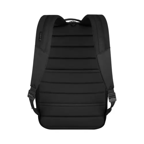 Schwarzer Rucksack für Damen & Herren hinten