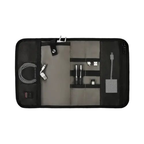 Schwarzer Rucksack für Damen & Herren innenfach offen