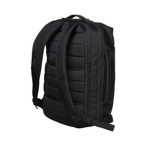 Schwarzer Rucksack für Damen & Herren schräg seitlich