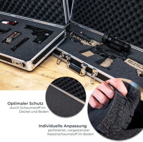 Waffenkoffer abschließbar für Gewehre groesse 82x36x12 innen