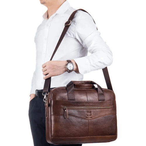 Leder Umhängtasche Herren mit einer person