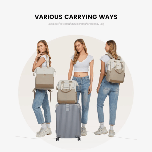 Moderner Rucksack Damen beige mit einer person