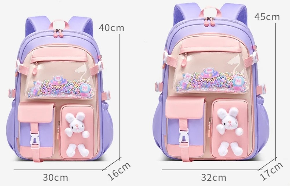 Mädchen schulranzen  zwei groessen im detail