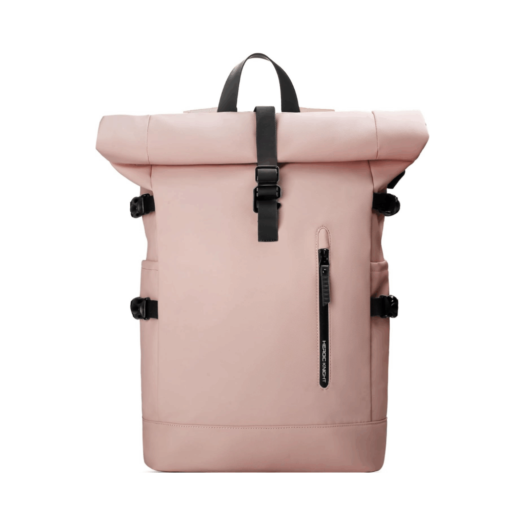 Rolltop Rucksack Damen Herren rosa
