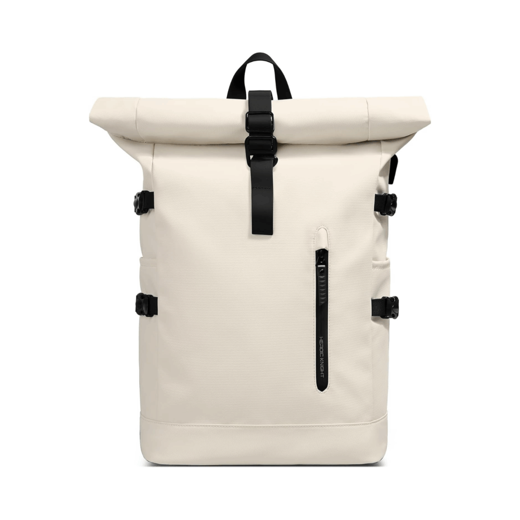 Rolltop Rucksack Damen Herren weiß