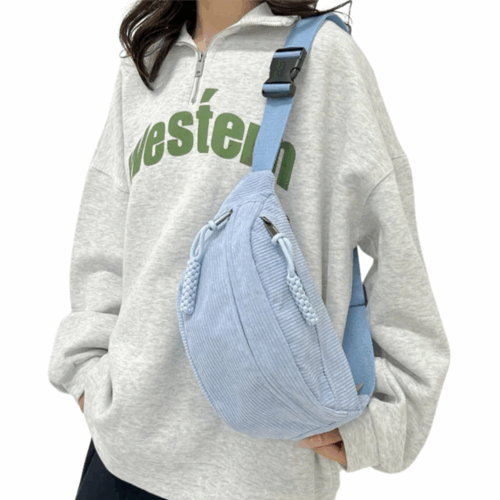 Bauchtasche cord Damen groß mit einer person