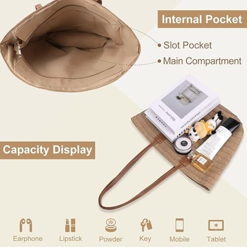 Große strandtasche, Korbtasche Shopper innendetails