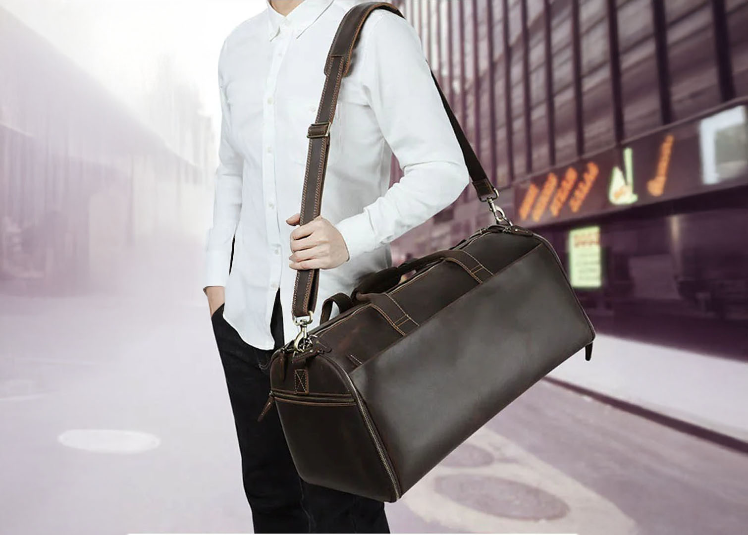 Leder Reisetasche Herren