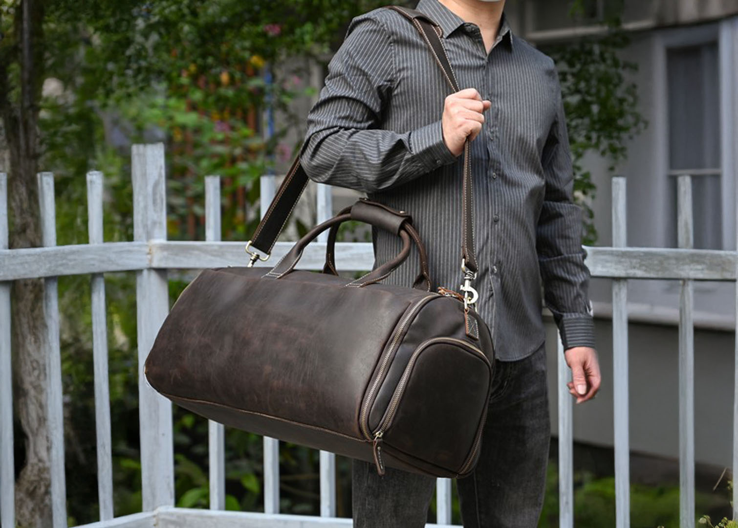 Leder Weekender Herren