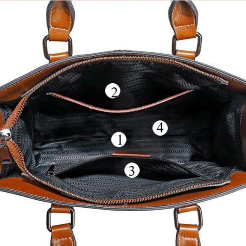 Ledertasche Damen, Handtasche Leder innendetails