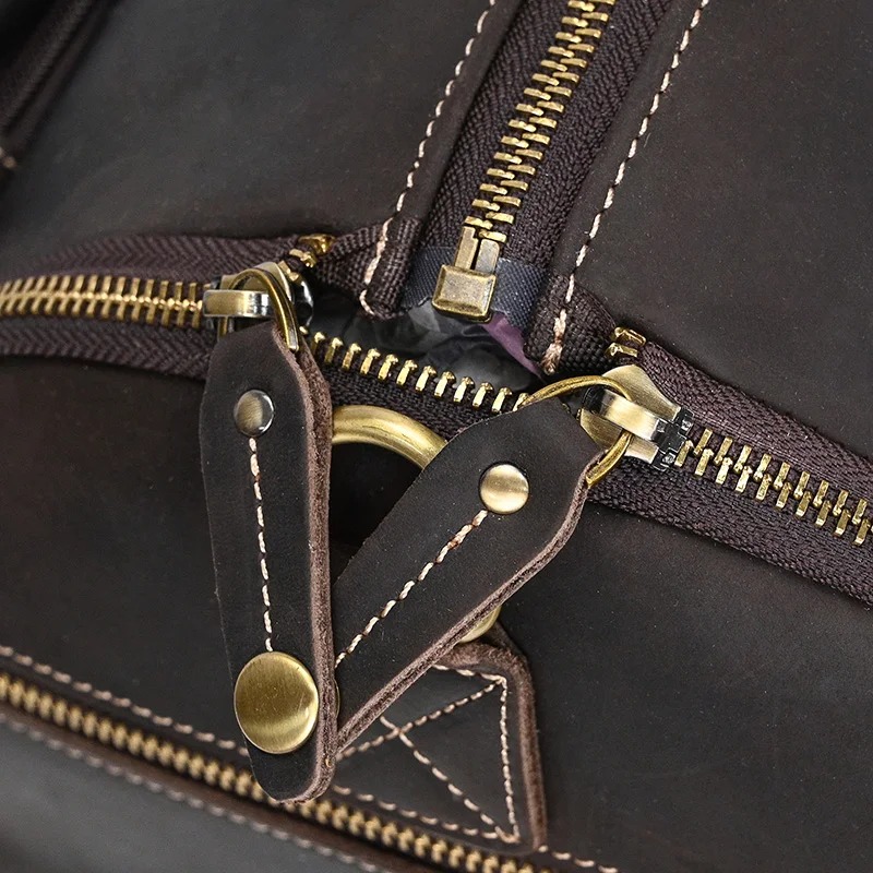 Leder Weekender Herren reissverschlüsse