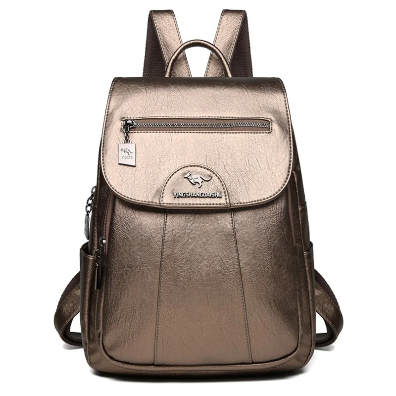 Lederrucksack Damen Elegant und modern gold
