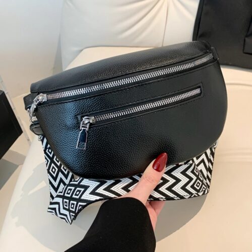 Bauchtasche damen, kleine Gürteltasche Damen Leder mit einer hand