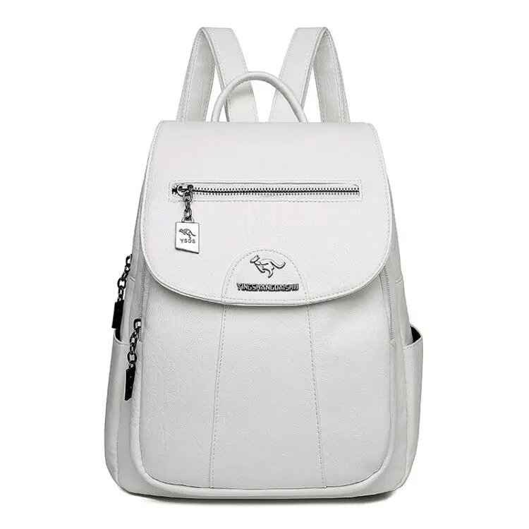 Lederrucksack Damen Elegant und modern weiß