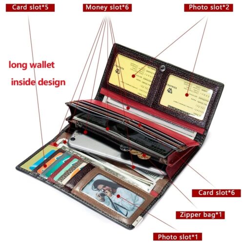 Ausgefallene Portemonnaie Geldbörse Damen Bunt, Damen Geldbörse Leder details