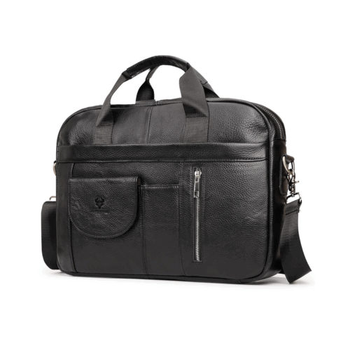 Laptoptasche Leder Herren schwarz schräg