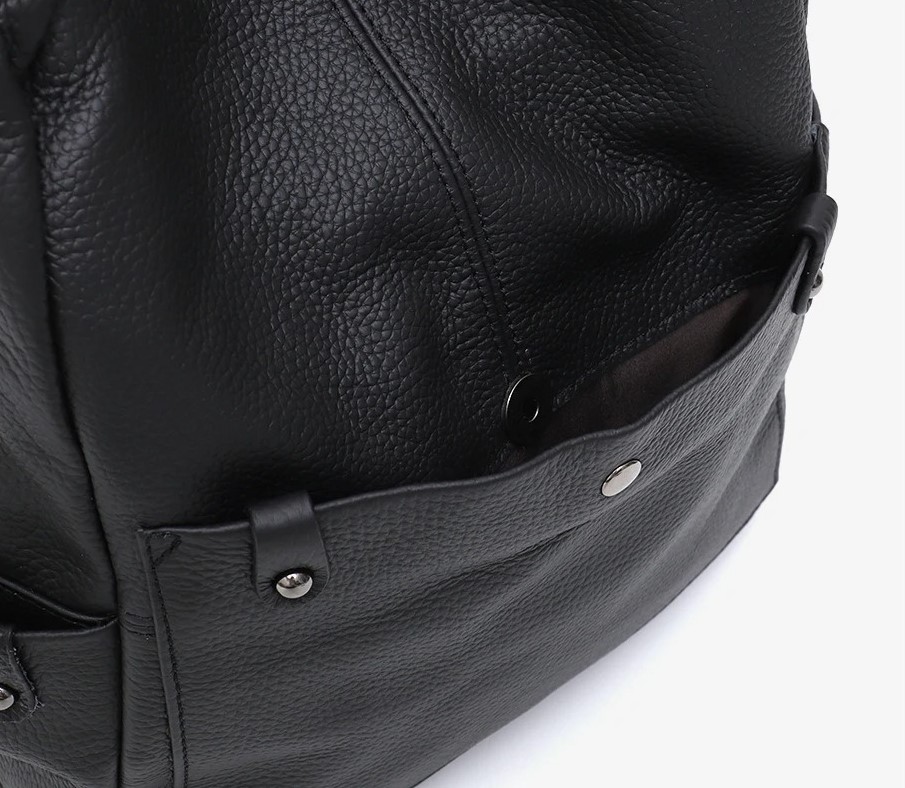 Lederrucksack Damen außentasche von oben