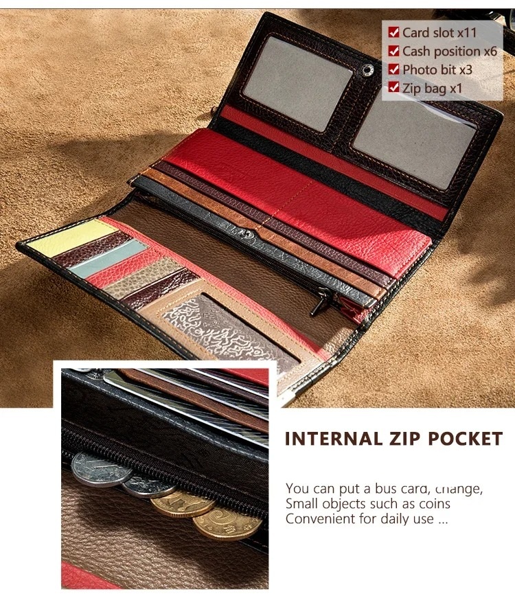 Eine Geldbörse mit vielen Fächern