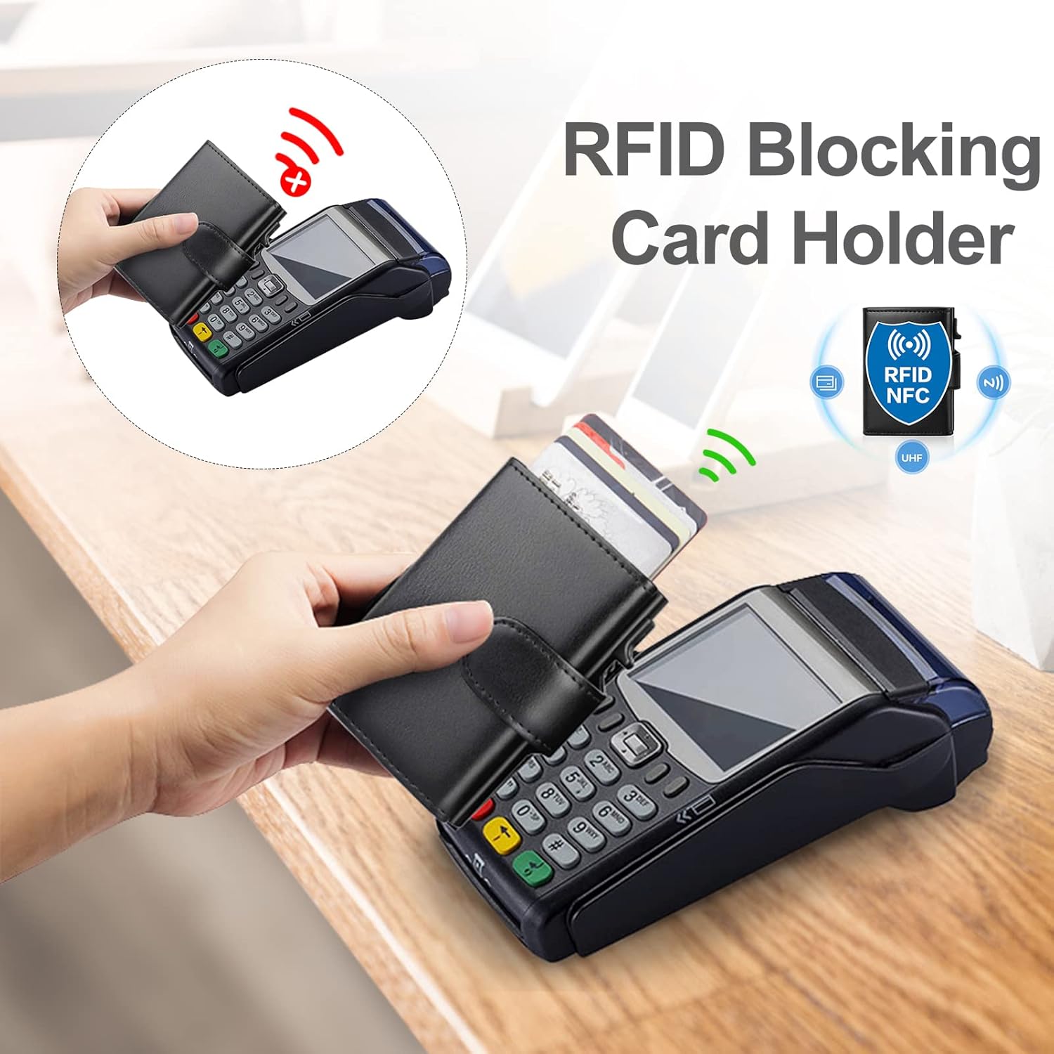 Geldbeutel mit lückenlosem RFID Schutz